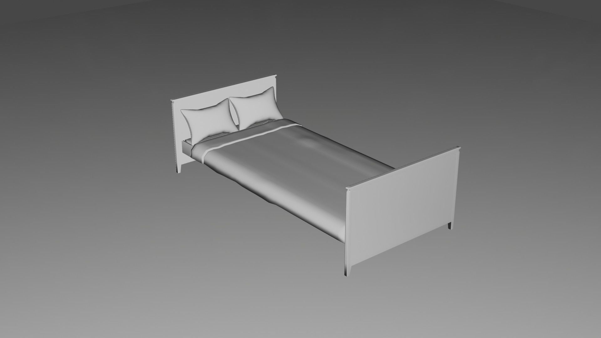3d bed model In red colors Low-poly 3D model_8
