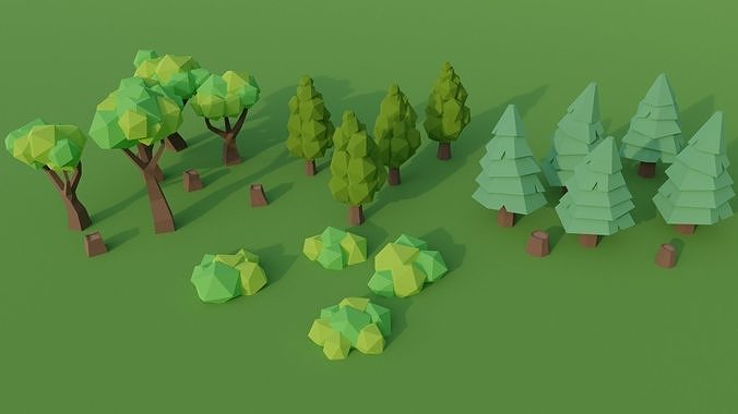 Low Poly Stylized Tree Pack Low-poly 3D model
