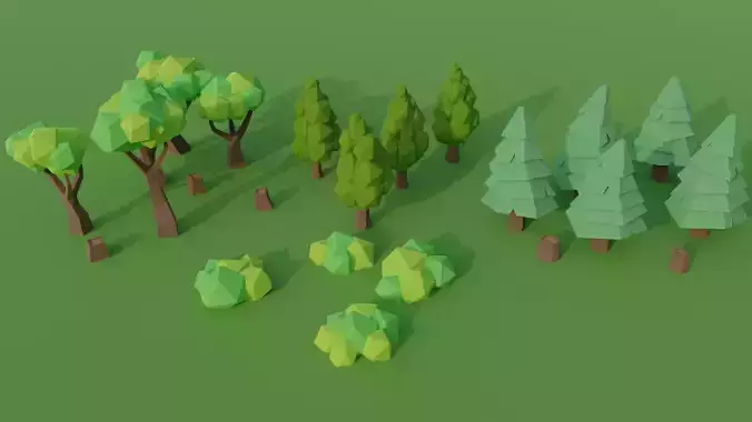 Low Poly Stylized Tree Pack Low-poly 3D model