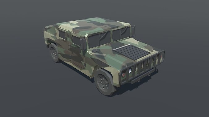 Military Combat Humvee Low-poly 3D model