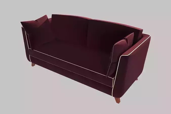 Zs-SOFA maroon sofa