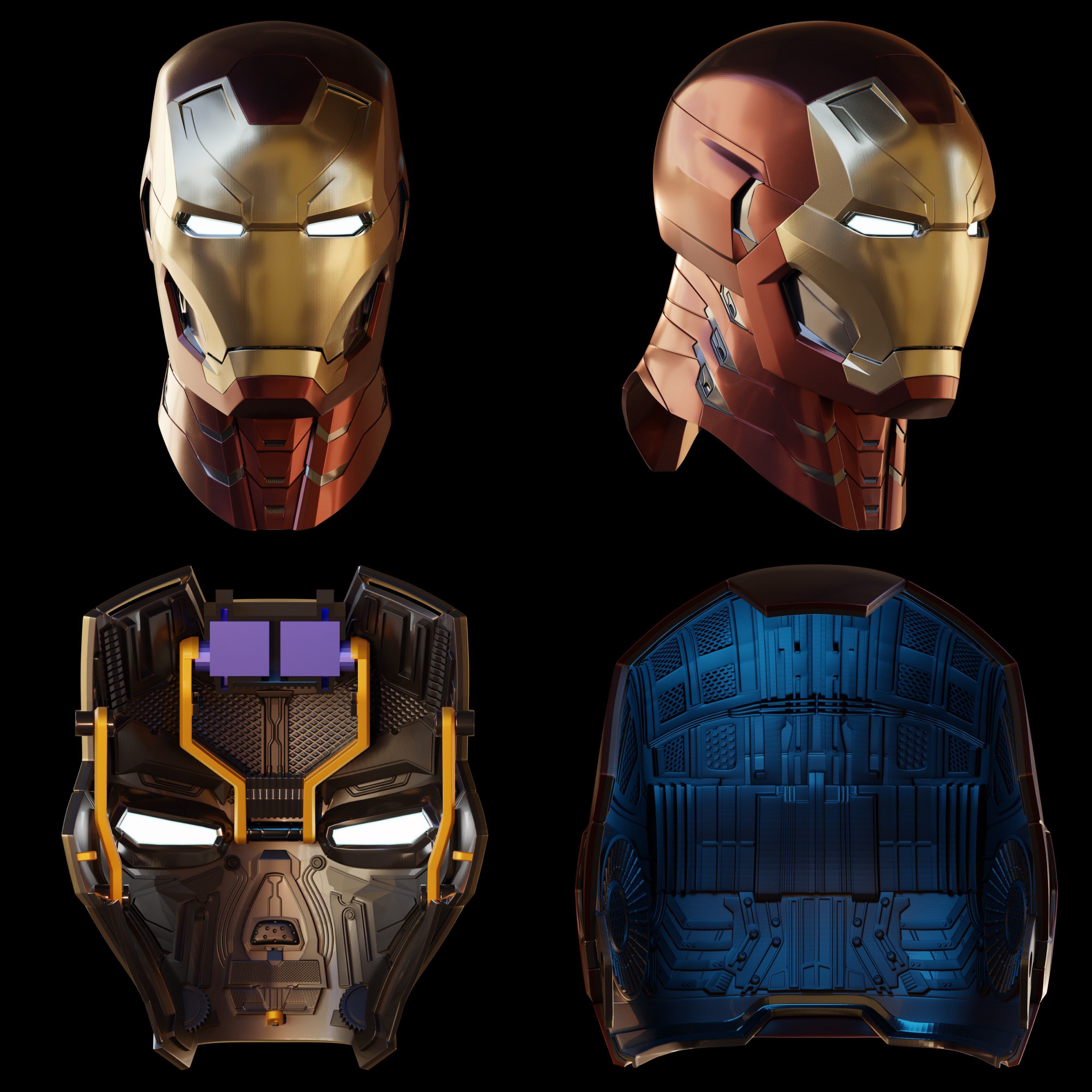 Ironman Mk 46 47 Helmet 3D Printable Model with Interior Details 3D print model_1