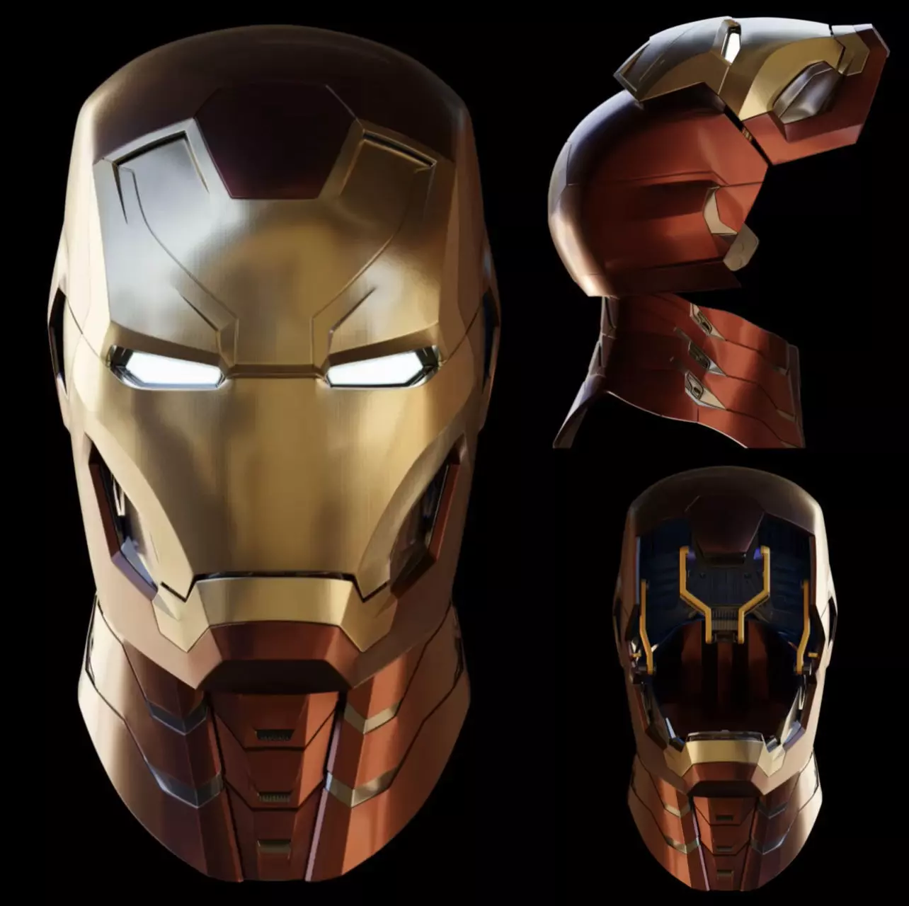 Ironman Mk 46 47 Helmet 3D Printable Model with Interior Details 3D print model_0