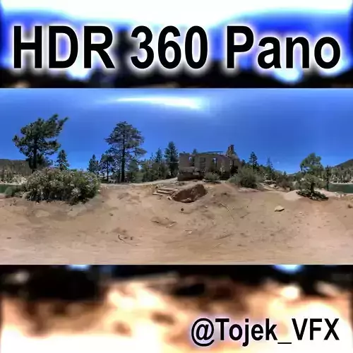 HDR 360 Panorama - Big Bear Lake CA - 33 Dam Keepers House