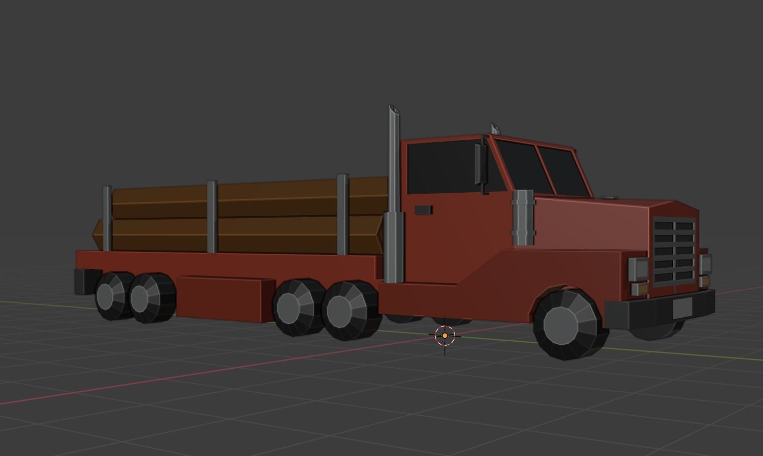 LOW POLY ASSET LOGGING TRUCK MODEL - LOWPOLYGONAL Low-poly 3D model_9