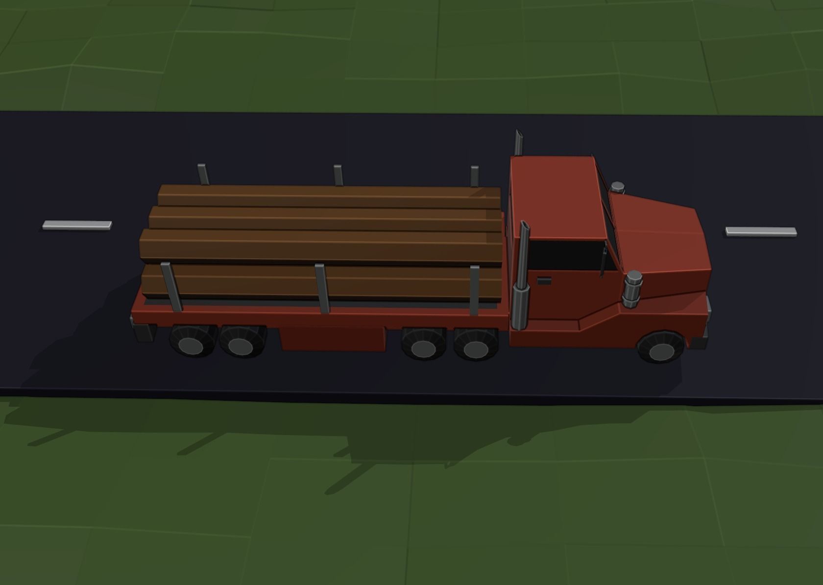 LOW POLY ASSET LOGGING TRUCK MODEL - LOWPOLYGONAL Low-poly 3D model_4