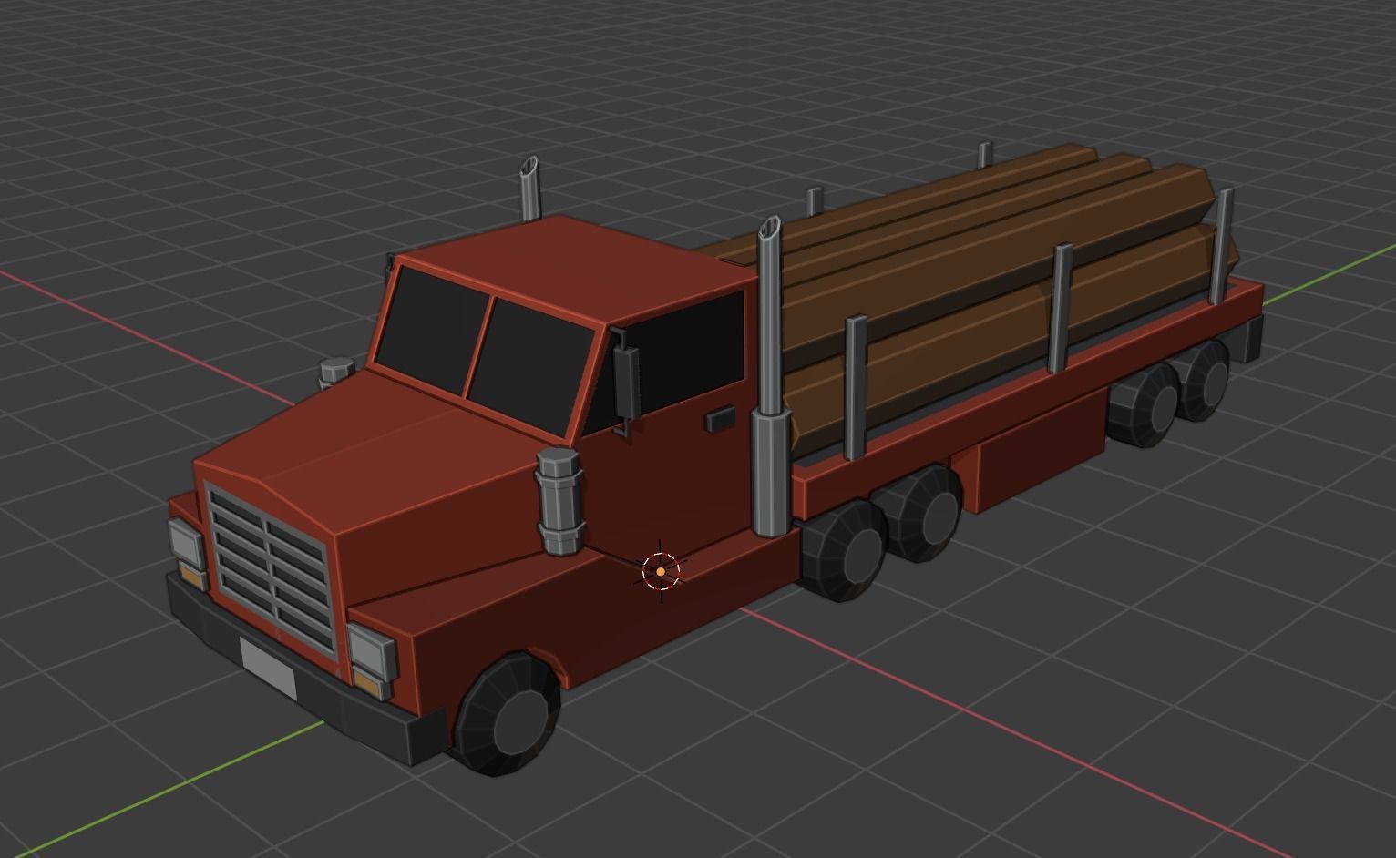 LOW POLY ASSET LOGGING TRUCK MODEL - LOWPOLYGONAL Low-poly 3D model_8