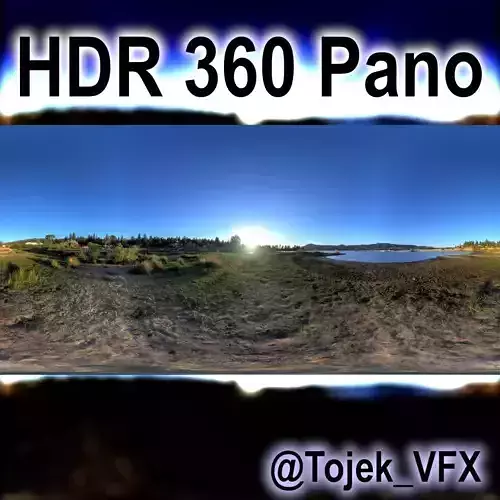 HDR 360 Panorama - Big Bear Lake - 112 Big Bear Beach sunset