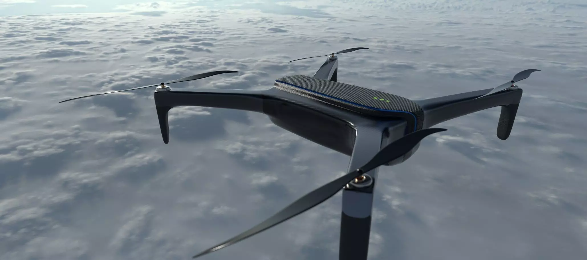 Drone unmanned aerial vehicle - Low-poly 3D model