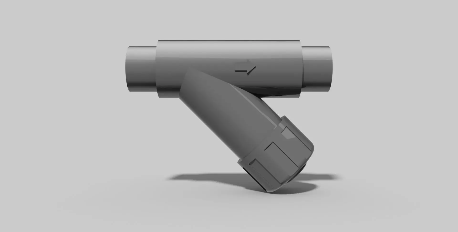 40mm - PVC Y-Type filter SC spigots - Autodesk Inventor 3D model