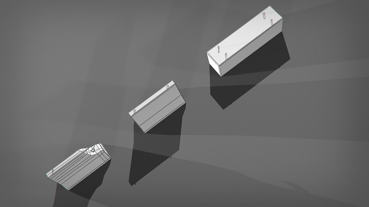 Road Blocks Low-poly 3D model_8
