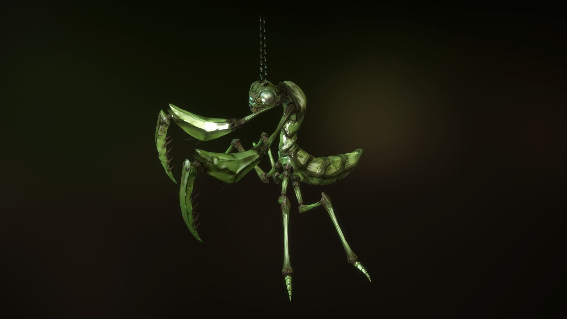 Praying Mantis Low-poly 3D model_2