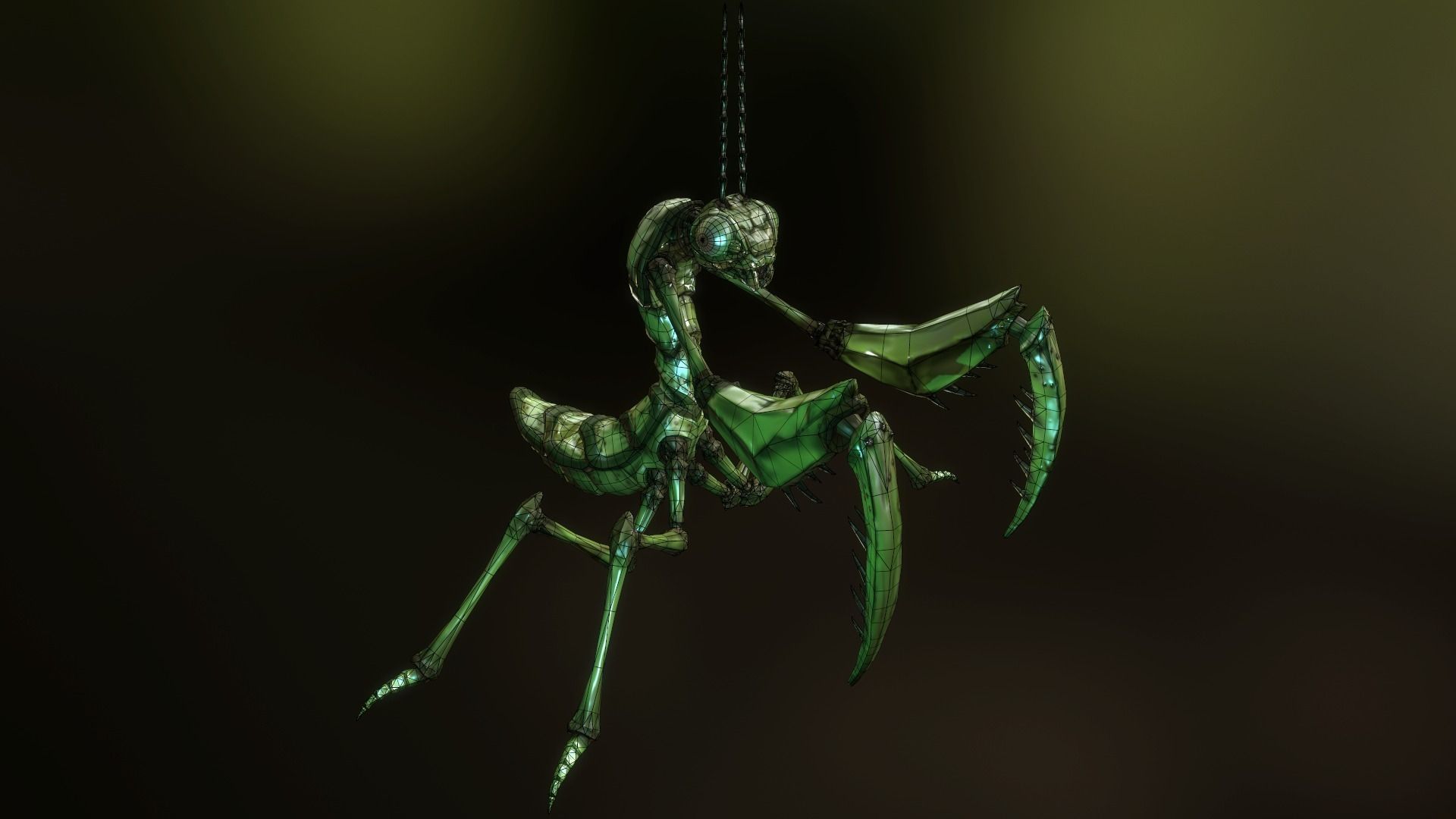 Praying Mantis Low-poly 3D model_8