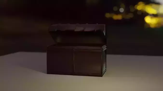 Bau Render box on table at night