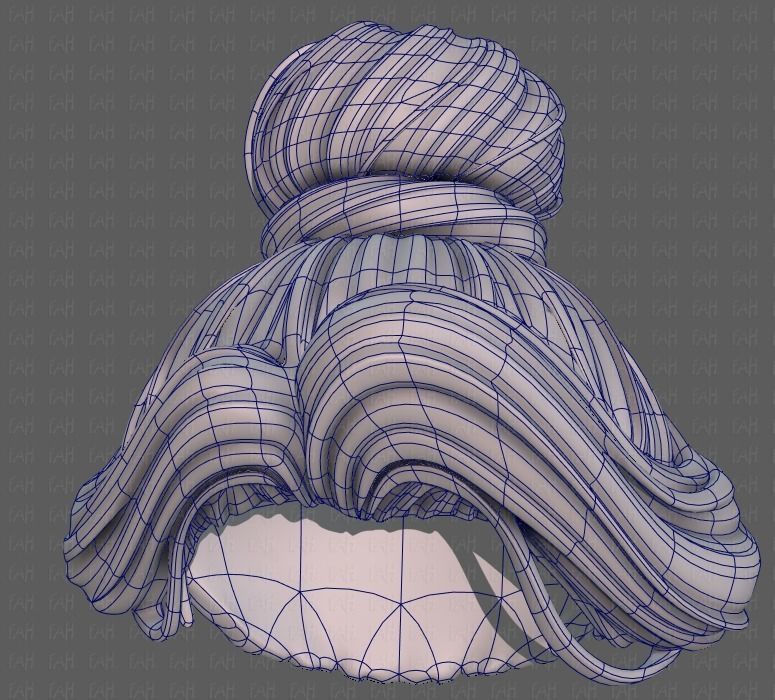 3D Hair style for girl V92 Low-poly 3D model_42