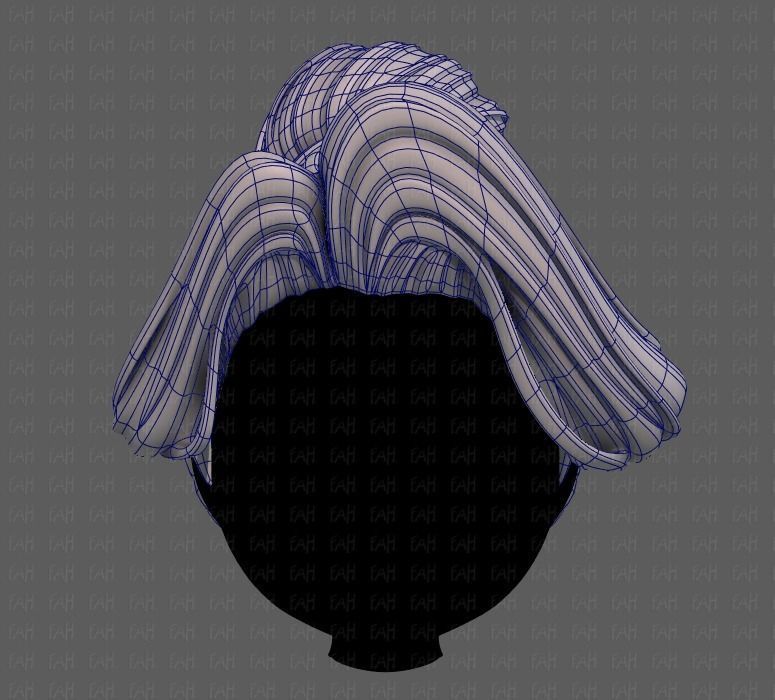 3D Hair style for girl V92 Low-poly 3D model_9