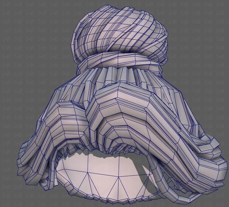 3D Hair style for girl V92 Low-poly 3D model_44
