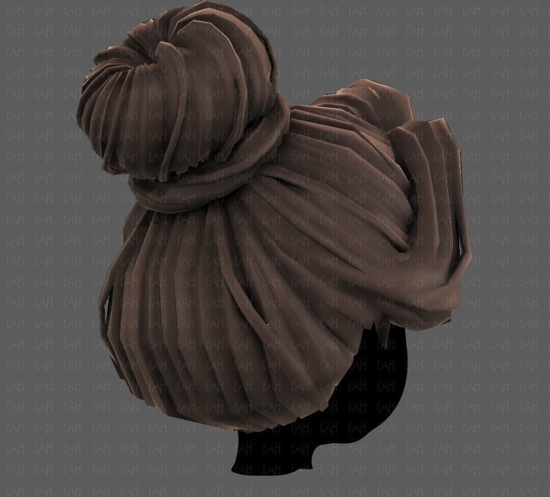 3D Hair style for girl V92 Low-poly 3D model_20