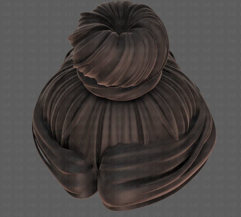 3D Hair style for girl V92 Low-poly 3D model_33