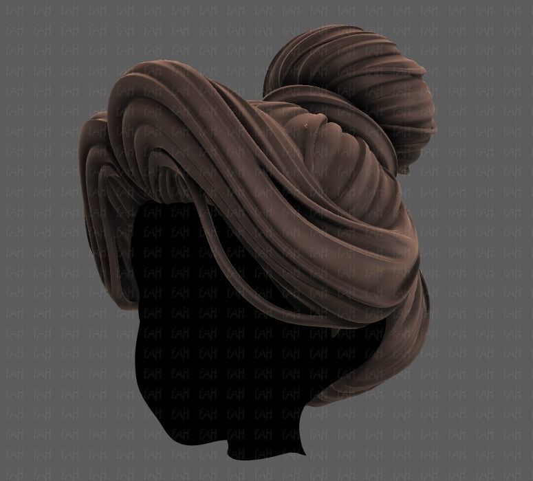 3D Hair style for girl V92 Low-poly 3D model_8