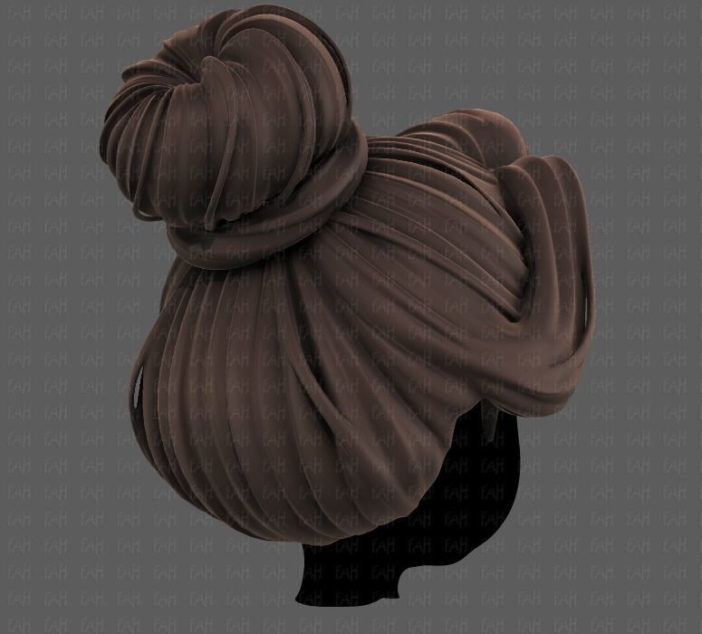 3D Hair style for girl V92 Low-poly 3D model_4