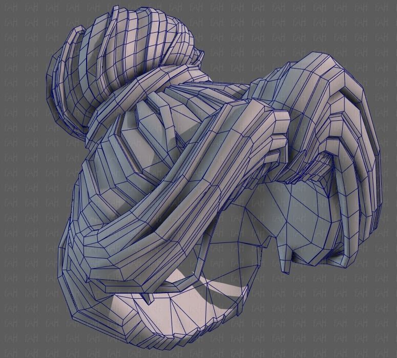 3D Hair style for girl V92 Low-poly 3D model_40