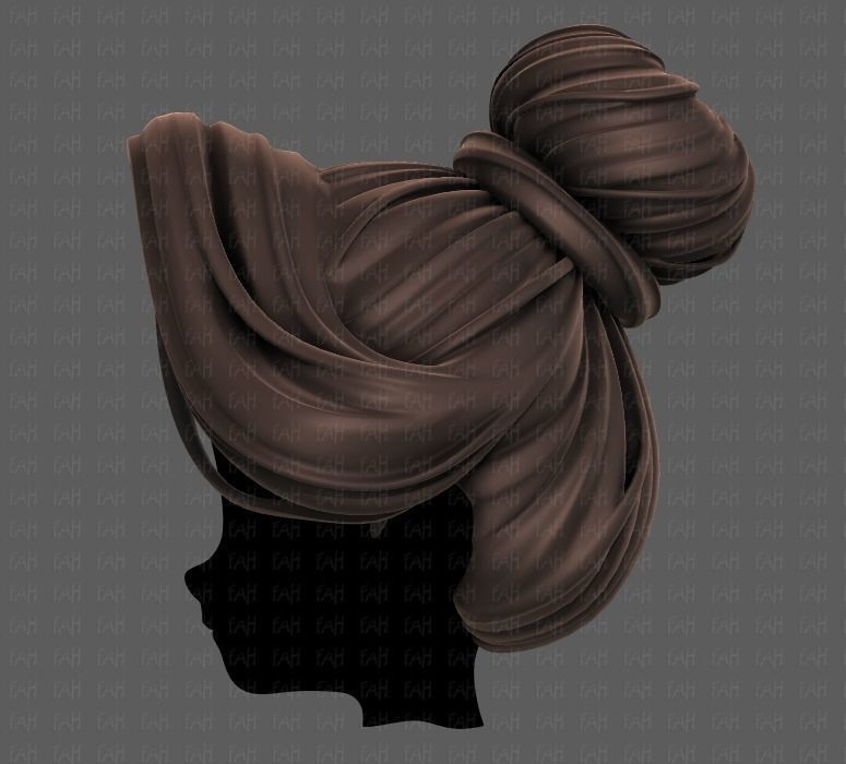 3D Hair style for girl V92 Low-poly 3D model_7