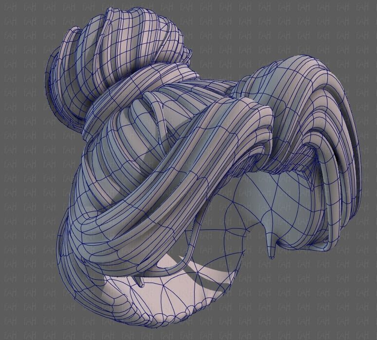 3D Hair style for girl V92 Low-poly 3D model_38