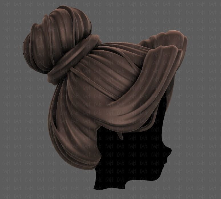 3D Hair style for girl V92 Low-poly 3D model_3