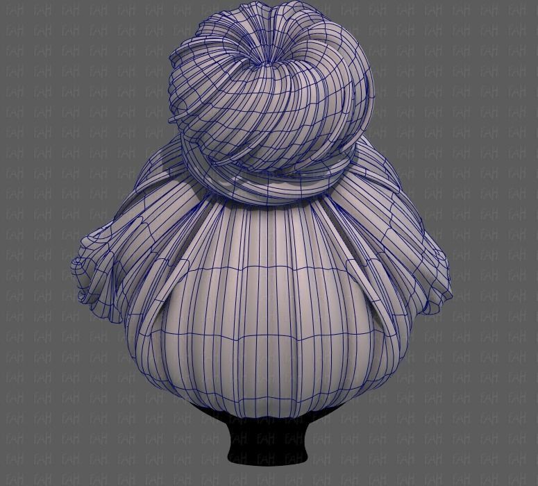 3D Hair style for girl V92 Low-poly 3D model_13