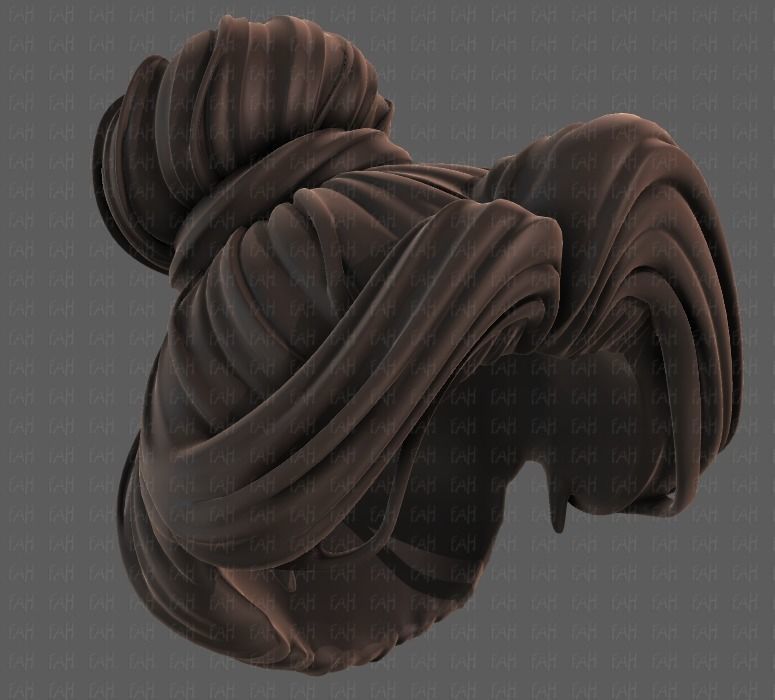 3D Hair style for girl V92 Low-poly 3D model_37