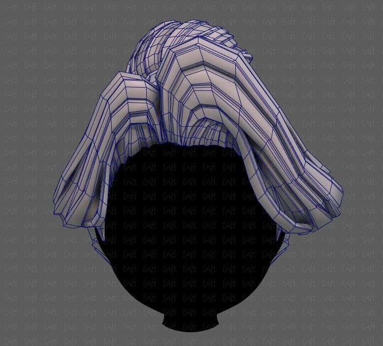 3D Hair style for girl V92 Low-poly 3D model_25