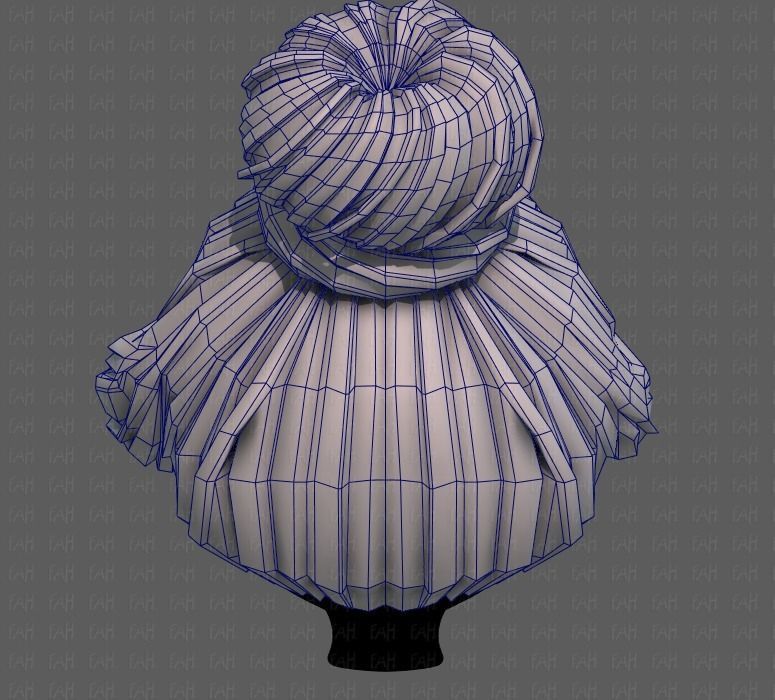 3D Hair style for girl V92 Low-poly 3D model_29