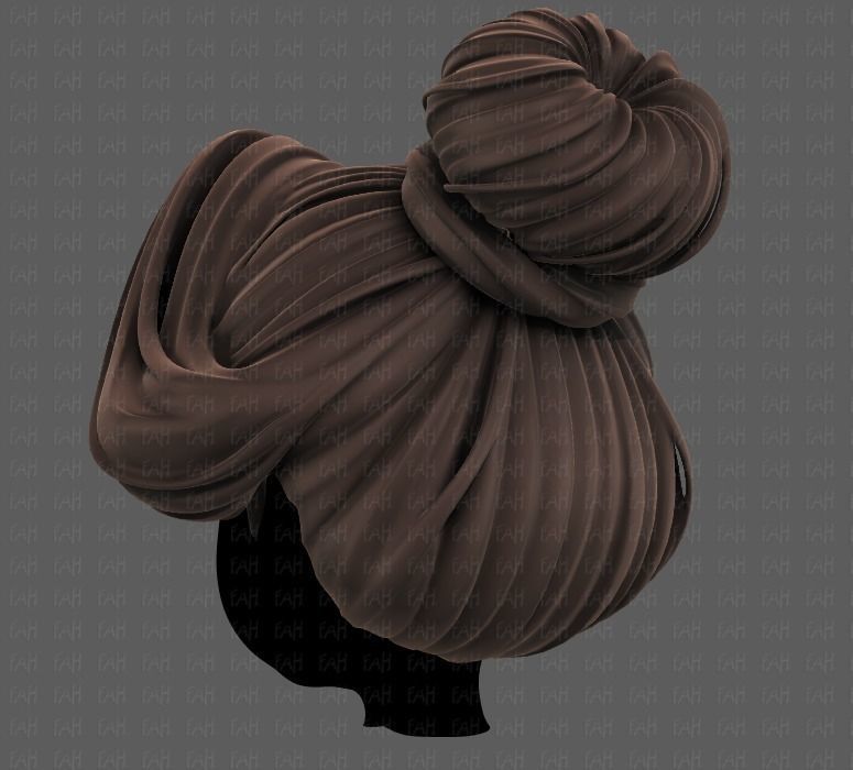 3D Hair style for girl V92 Low-poly 3D model_6