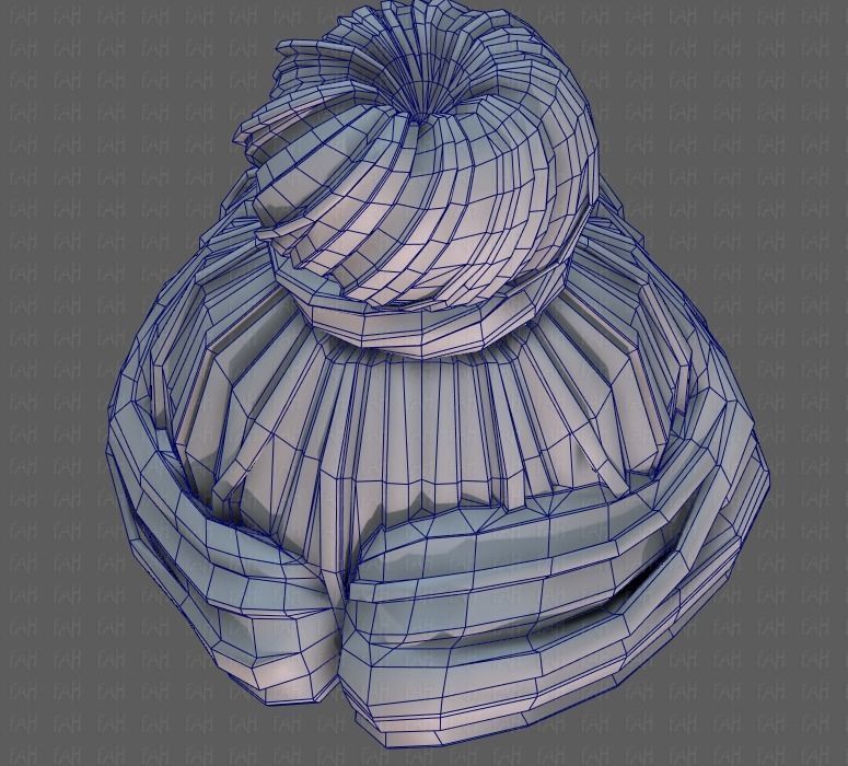 3D Hair style for girl V92 Low-poly 3D model_36