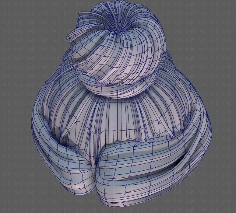 3D Hair style for girl V92 Low-poly 3D model_34