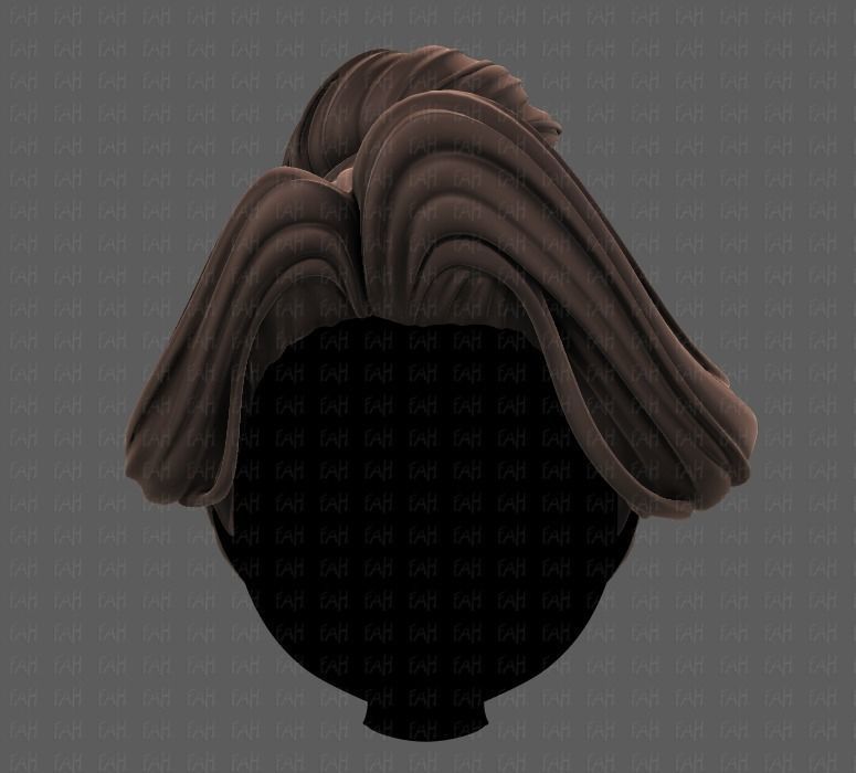 3D Hair style for girl V92 Low-poly 3D model_1