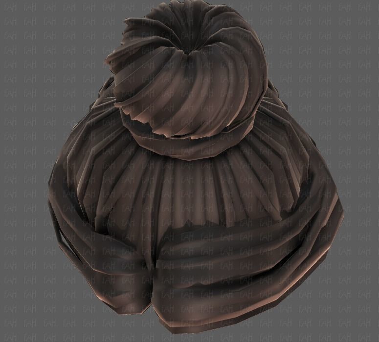 3D Hair style for girl V92 Low-poly 3D model_35