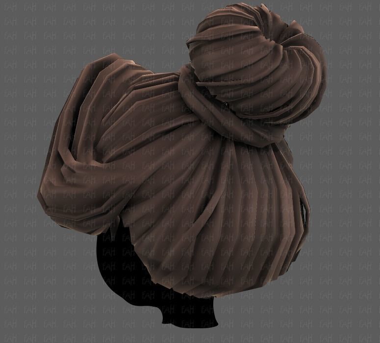 3D Hair style for girl V92 Low-poly 3D model_22