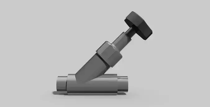 40mm - PVC Angle seat valve SC spigots - Autodesk Inventor