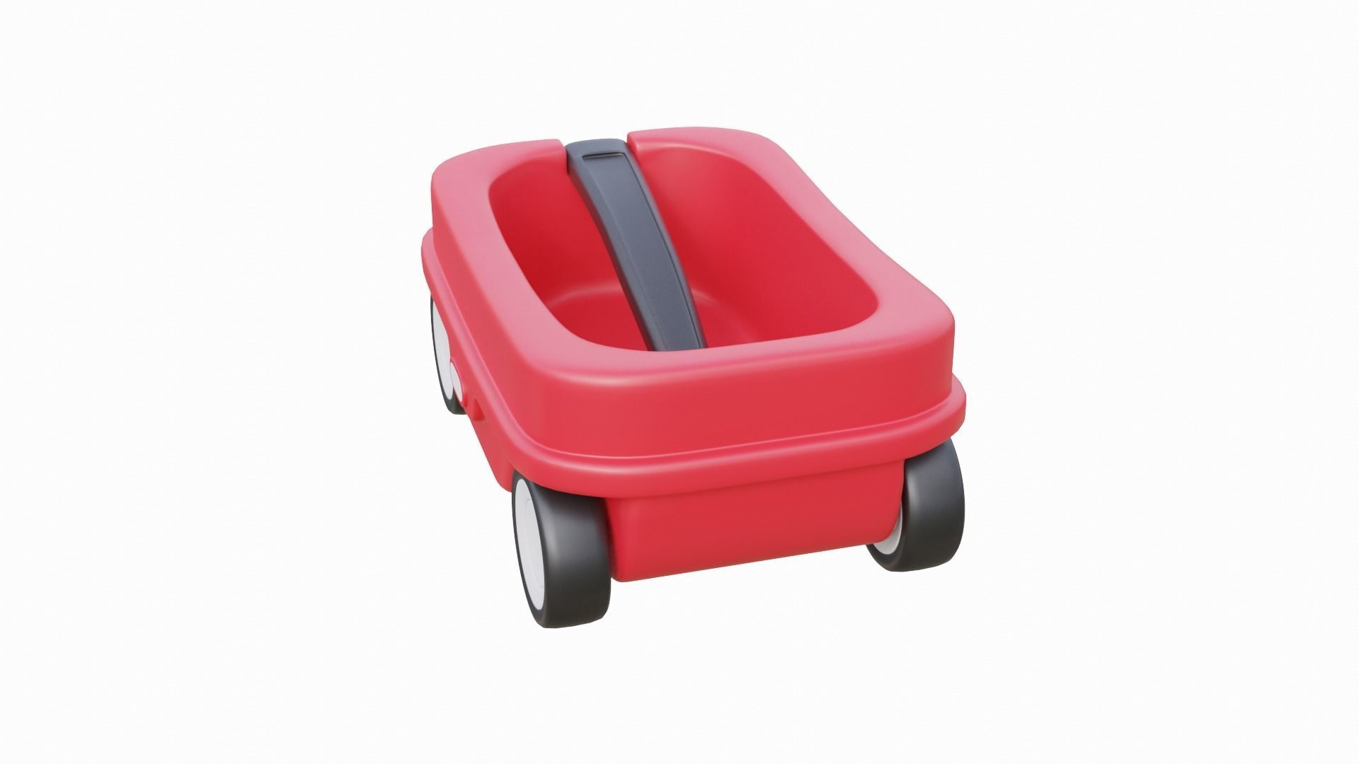 Kids Wagon Low-poly 3D model_10