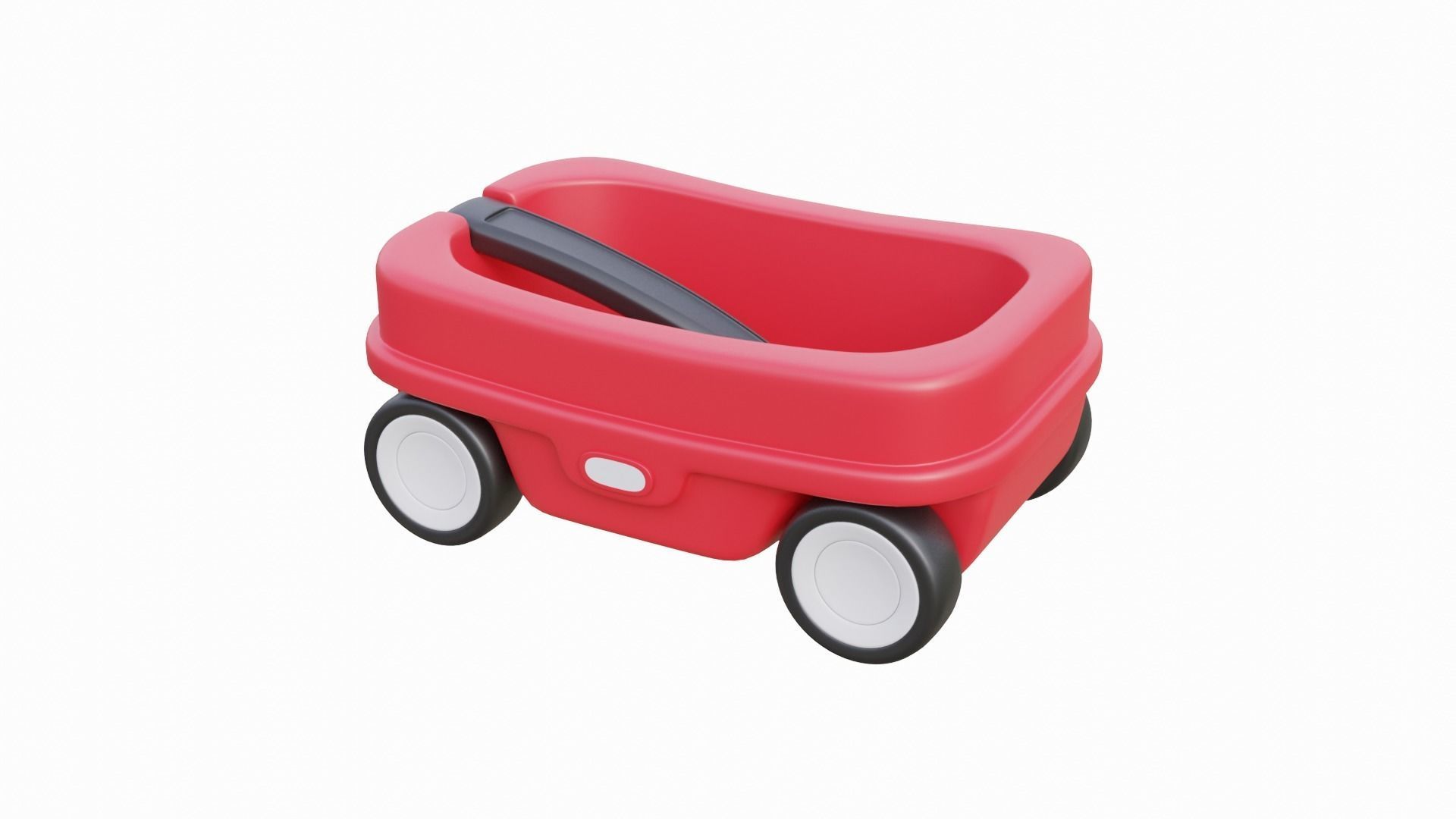 Kids Wagon Low-poly 3D model_9