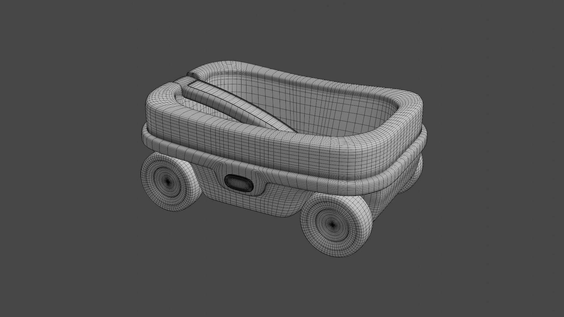 Kids Wagon Low-poly 3D model_16