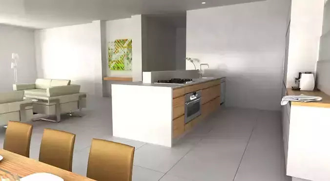 kitchen modern and dining room