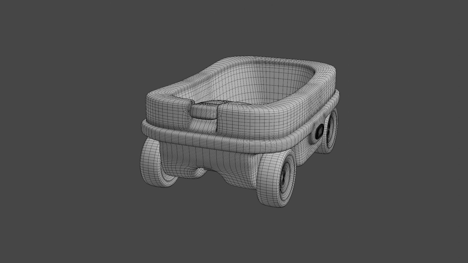 Kids Wagon Version 2 Low-poly 3D model_24