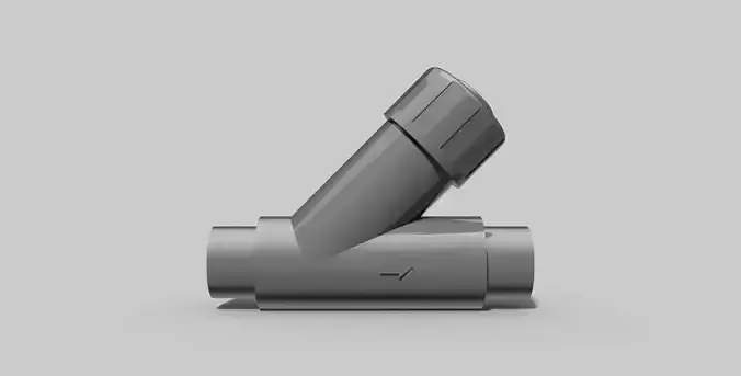 50mm - PVC Angle seat check valve SC spigots - Autodesk Inventor