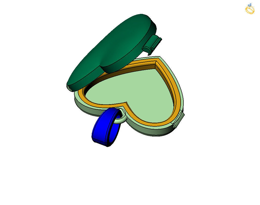 Pedant photo frame heart 3D print model_27