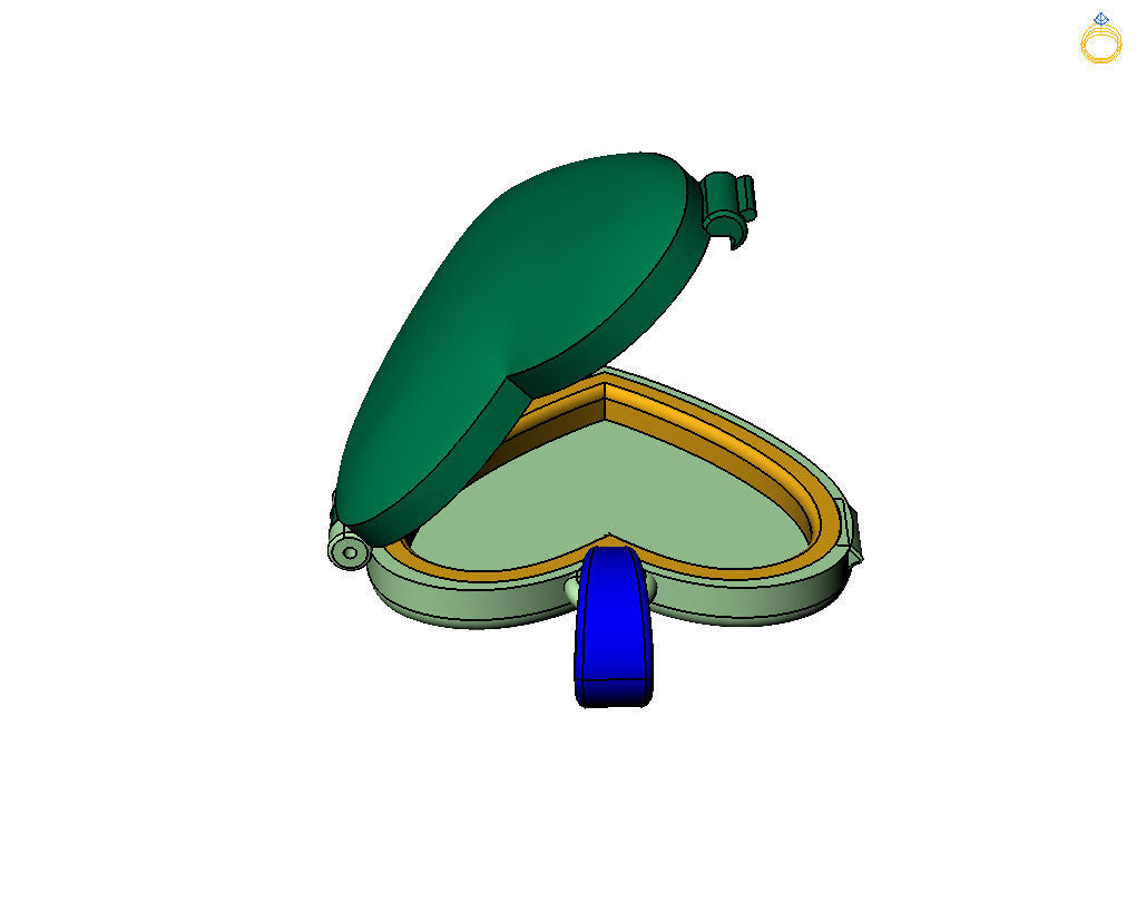 Pedant photo frame heart 3D print model_34