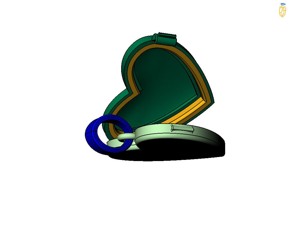 Pedant photo frame heart 3D print model_33