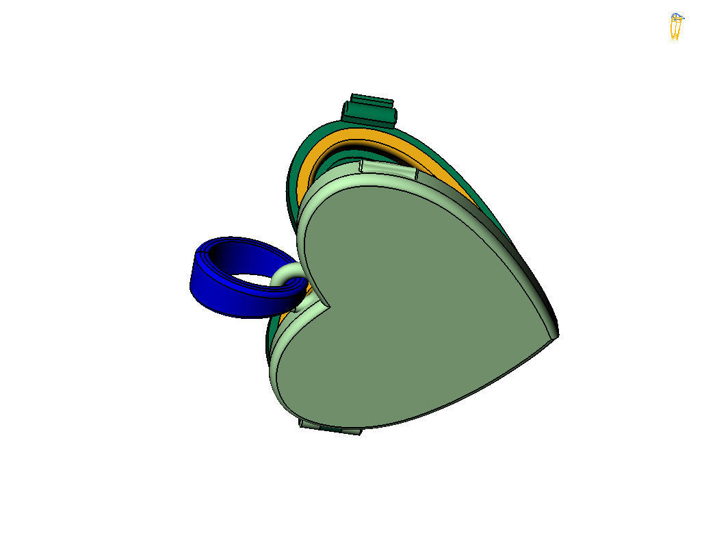 Pedant photo frame heart 3D print model_31